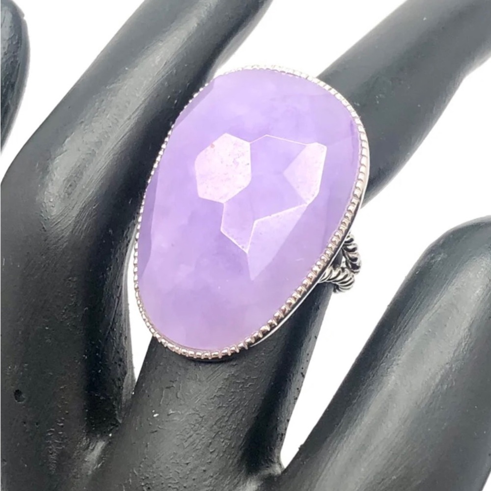 HSN Jade of Yesteryear Purple Jade Sterling Silver Ring